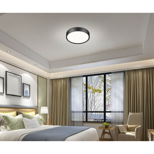 Kawan LED 16 inch Matte Black Flush Mount Ceiling Light