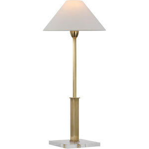 J. Randall Powers Asher 25.25 inch 6.50 watt Hand-Rubbed Antique Brass and Crystal Table Lamp Portable Light in Hand-Rubbed Antique Brass with Crystal