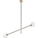 Cosmic 2 Light 34 inch Aged Gold Brass Pendant Ceiling Light