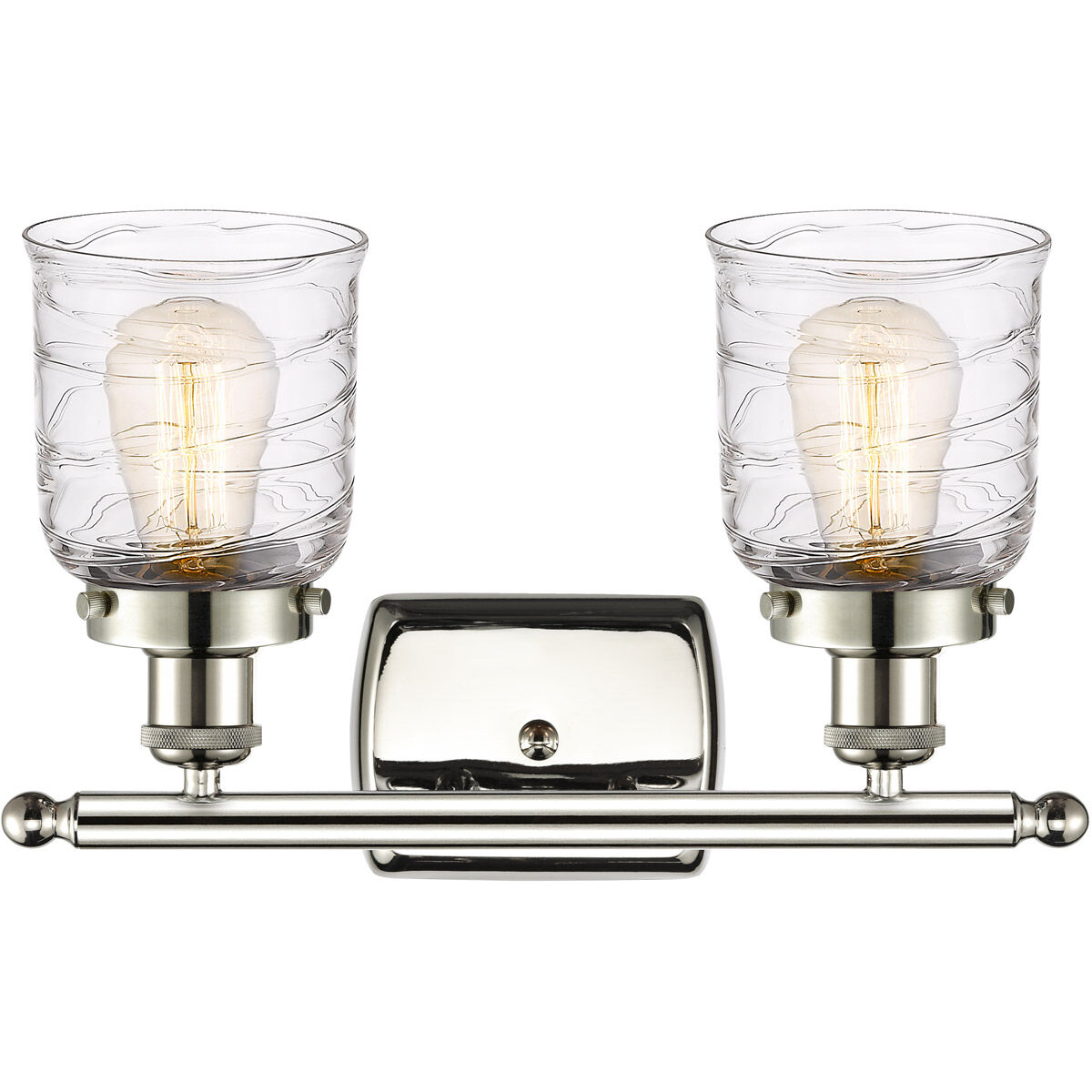 Ballston Bell LED 16 inch Polished Nickel Bath Vanity Light Wall Light in Clear with Cage