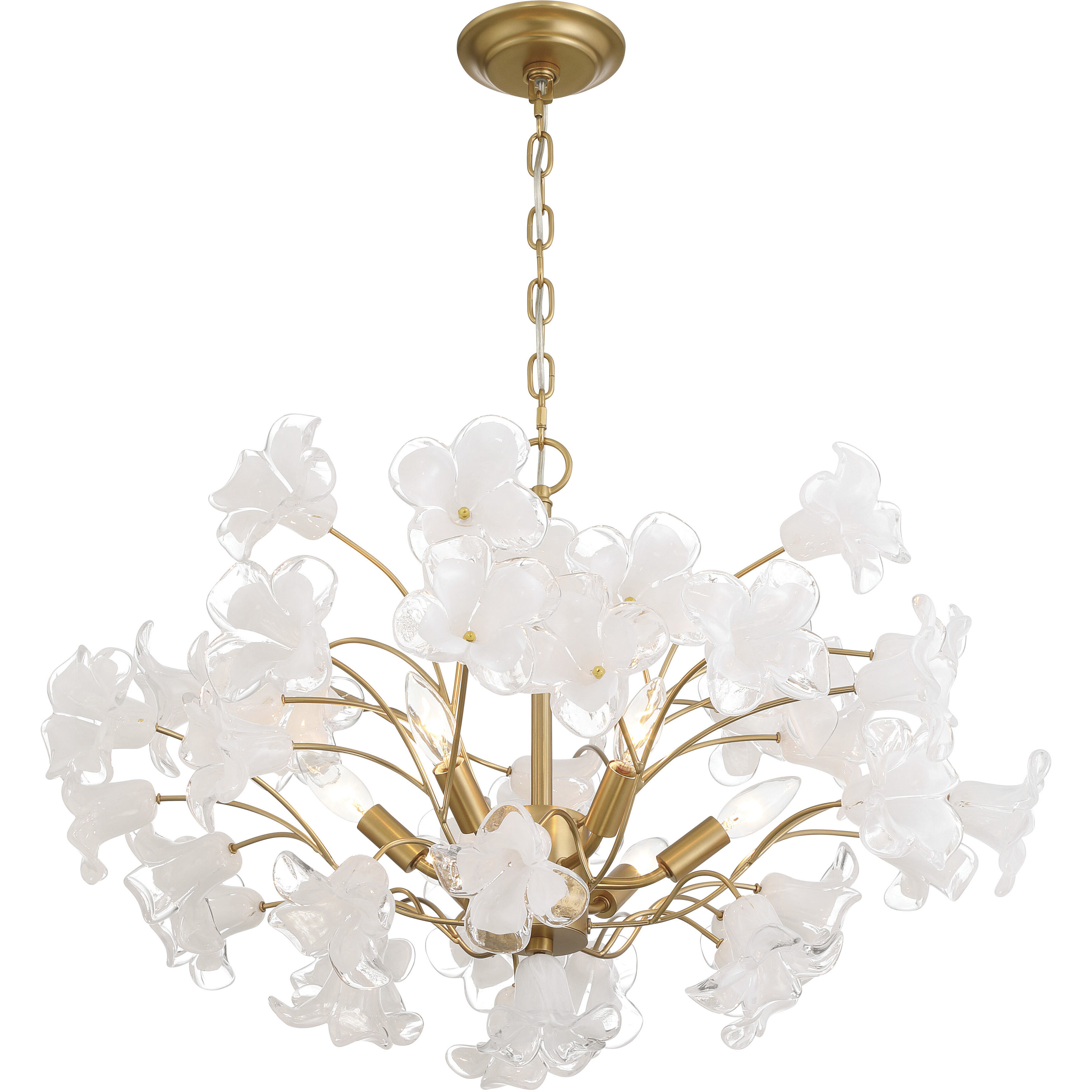Bloome 6 Light 29 inch Legacy Brass Chandelier Ceiling Light in Clear Handmade Glass