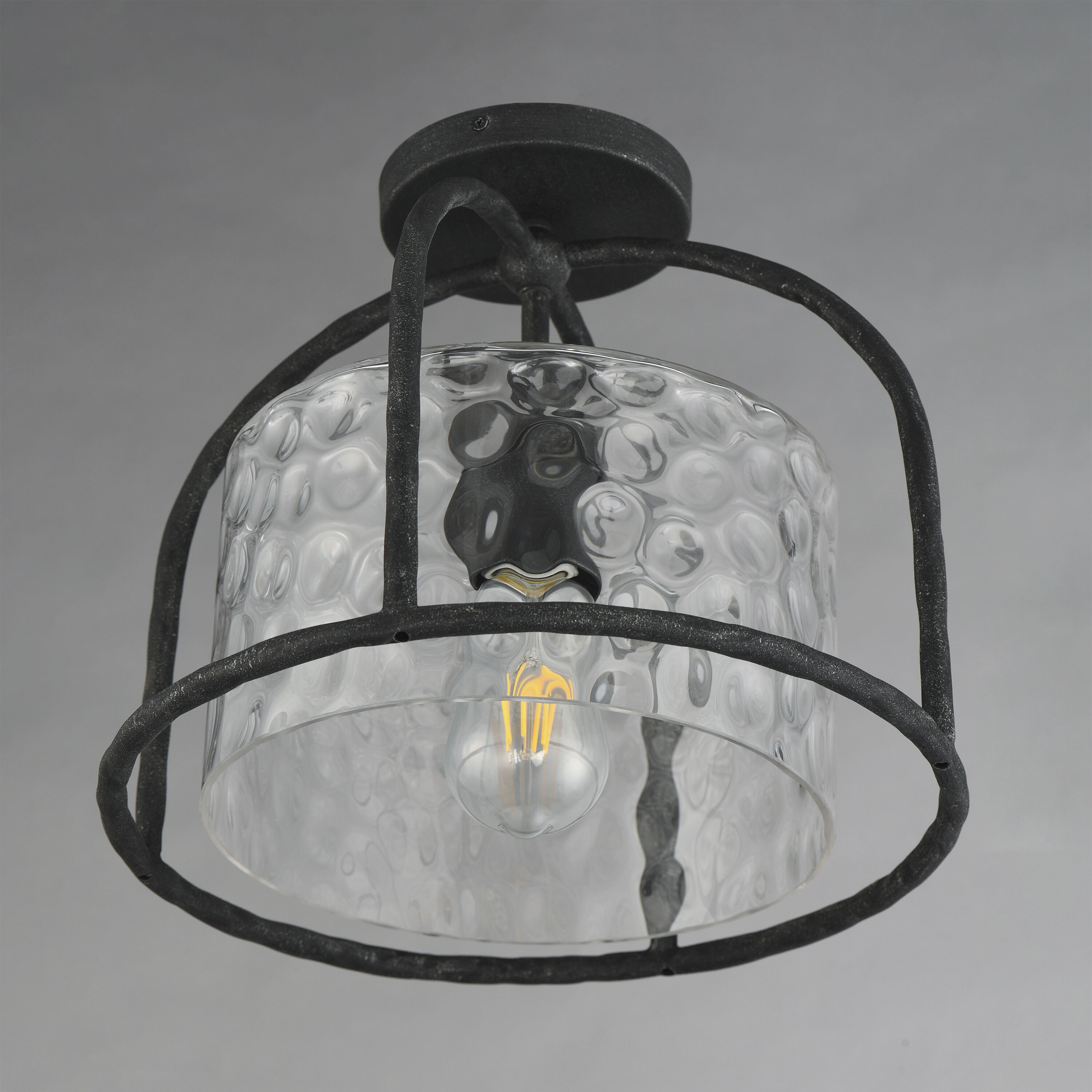 Del Mar 1 Light 13 inch Blacksmith Outdoor Flush Mount in Water
