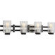 Colt 4 Light 32 inch Matte Black with Satin Nickel Vanity Light Wall Light