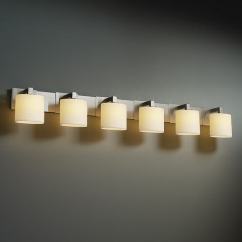 CandleAria LED 55.5 inch Brushed Nickel Bath Bar Wall Light in 4200 Lm LED, Amber (CandleAria), Cylinder with Flat Rim, Modular