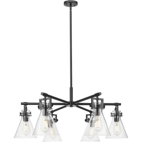 Downtown Urban Newton Cone 6 Light 26 inch Matte Black Statement Chandelier Ceiling Light