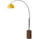 Tambo 92 inch 14 watt Black Nickel and Dark Walnut Arc Floor Lamp Portable Light in Mustard Steel