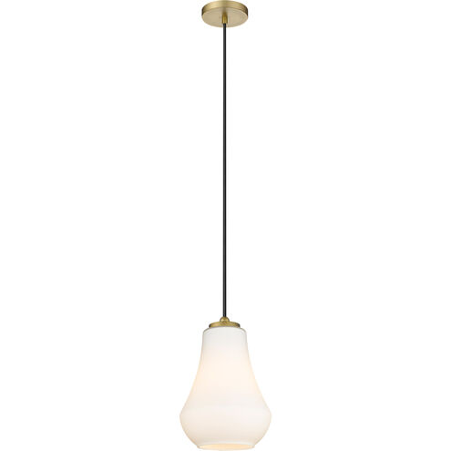 Fairfield 1 Light 7 inch Brushed Brass Mini Pendant Ceiling Light in Matte White Glass