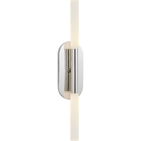 Visual Comfort Kelly Wearstler Rousseau LED 4 inch Polished Nickel Vanity Sconce Wall Light in Etched Crystal, Medium KW2282PN-EC - Open Box