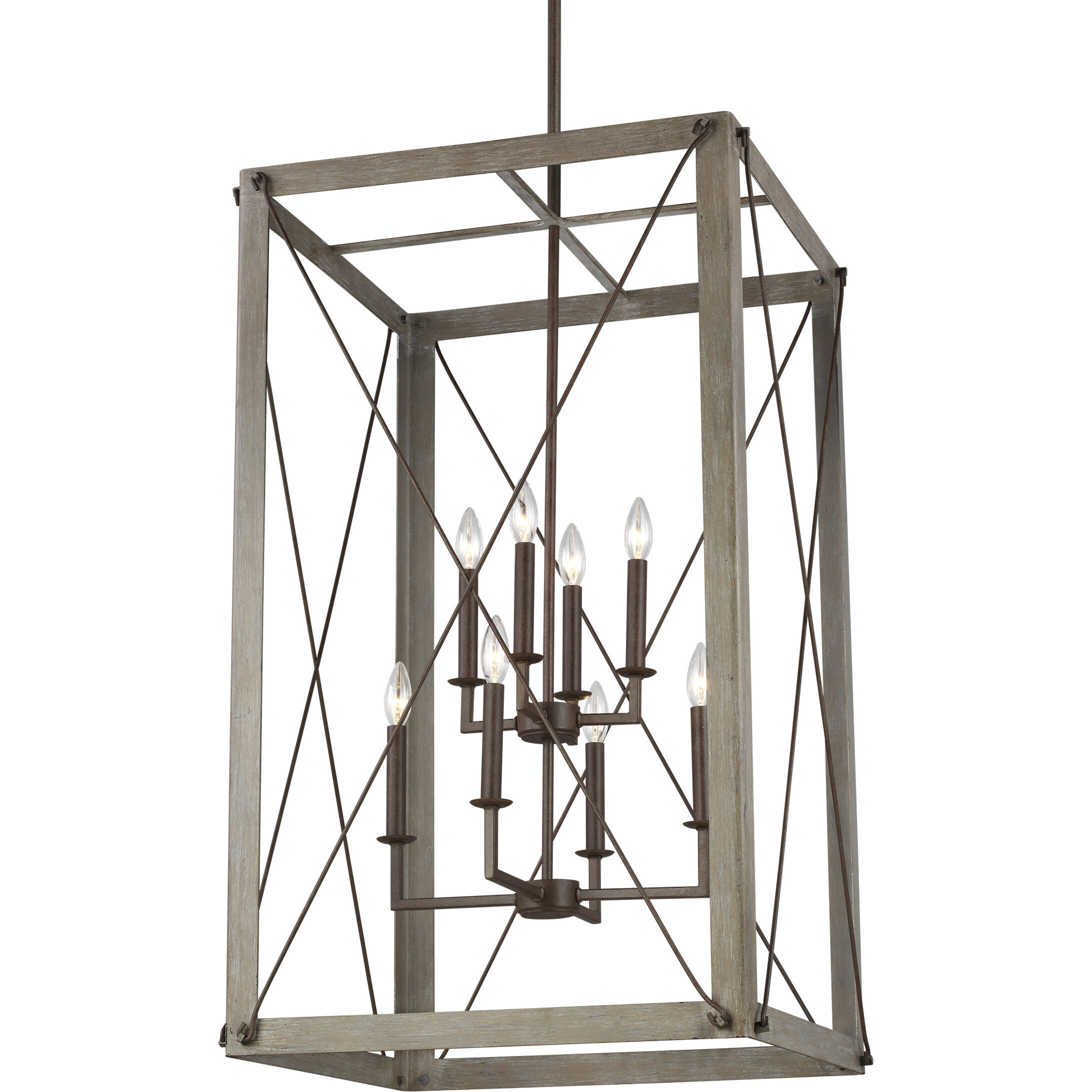 Sean Lavin Thornwood 8 Light 23.13 inch Washed Pine Pendant Ceiling Light