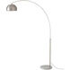 Half Dome 92 inch 14 watt Satin Nickel and White Arc Floor Lamp Portable Light in Satin Nickel Steel
