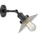 Franklin Restoration Halophane 1 Light 9 inch Matte Black Sconce Wall Light in Clear Halophane Glass, Franklin Restoration