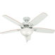 Builder 52 inch White with White/Beech Blades Ceiling Fan