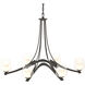 Ribbon 6 Light 38.5 inch Natural Iron Chandelier Ceiling Light, Oval