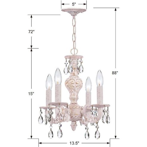 Paris Market 4 Light 13.5 inch Antique White Mini Chandelier Ceiling Light in Clear Spectra