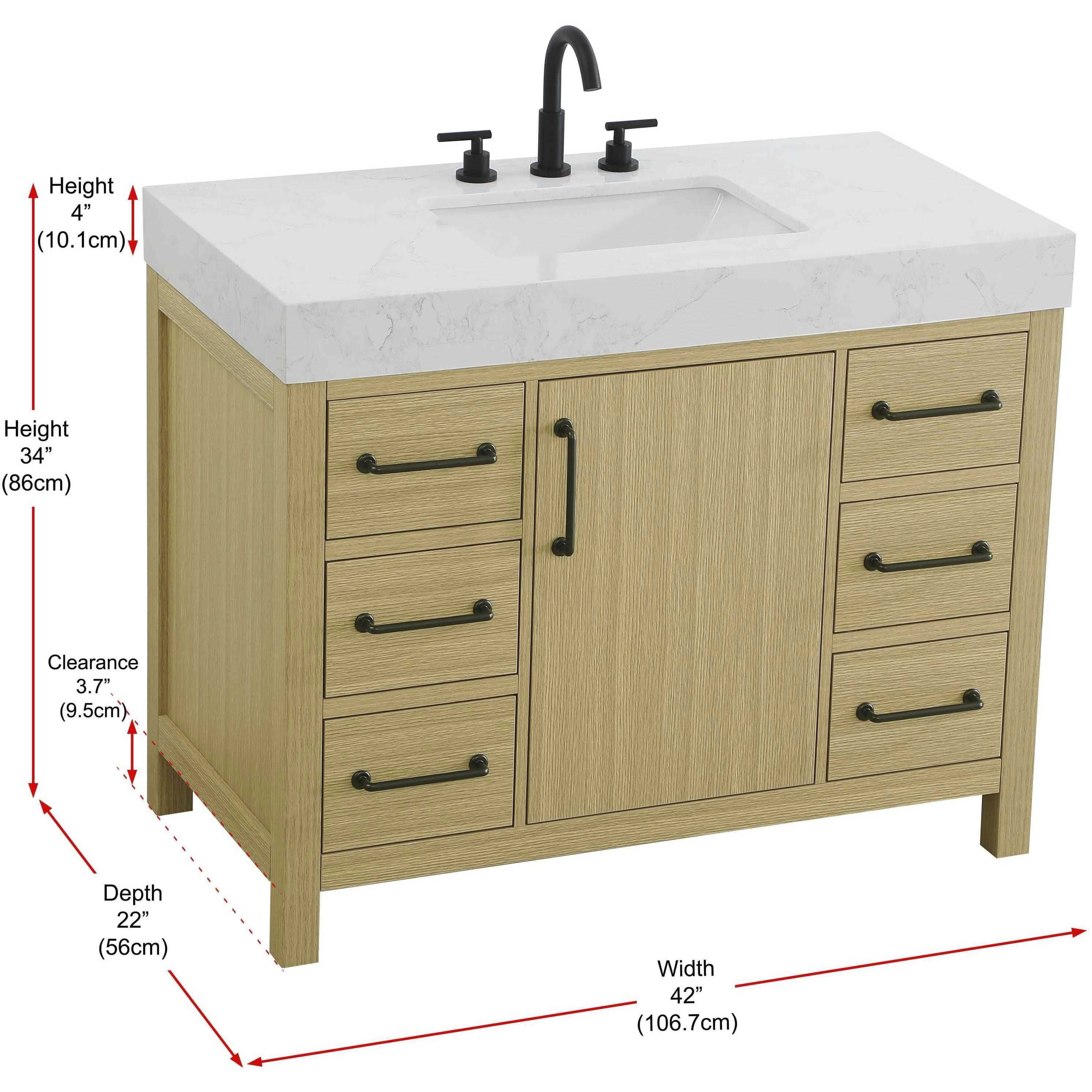 Nathan 42 X 34 inch Honey Brown Bathroom Vanity Cabinet in Not Included