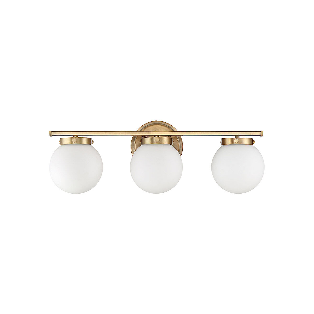 Mid-Century Modern 3 Light 24 inch Natural Brass Bathroom Vanity Light Wall Light