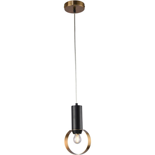 Canada 1 Light 6 inch Black/Gold Single Pendant Lighting Ceiling Light