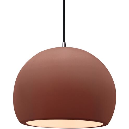 Radiance 1 Light 12.25 inch Canyon Clay and Brushed Nickel Pendant Ceiling Light
