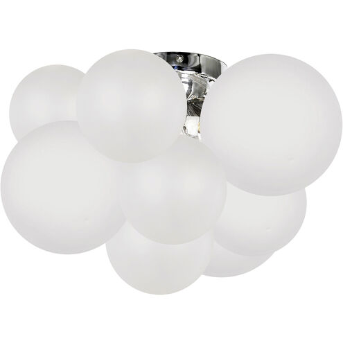 Miles 3 Light 14.5 inch Polished Chrome with Frosted Flush Mount Ceiling Light