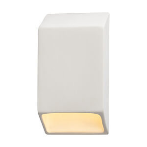 Ambiance LED 5 inch White Crackle ADA Wall Sconce Wall Light, Closed Top Fixture, Tapered Rectangle