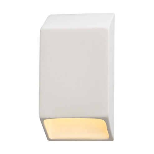 Ambiance LED 5 inch Antique Silver ADA Wall Sconce Wall Light, Closed Top Fixture, Tapered Rectangle