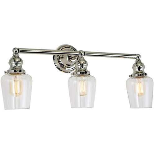 Union Square Liberty 3 Light 24 inch Polished Nickel Bathroom Wall Sconce Wall Light