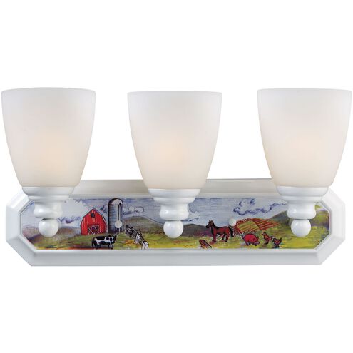 Kidshine 3 Light 18 inch White Vanity Light Wall Light
