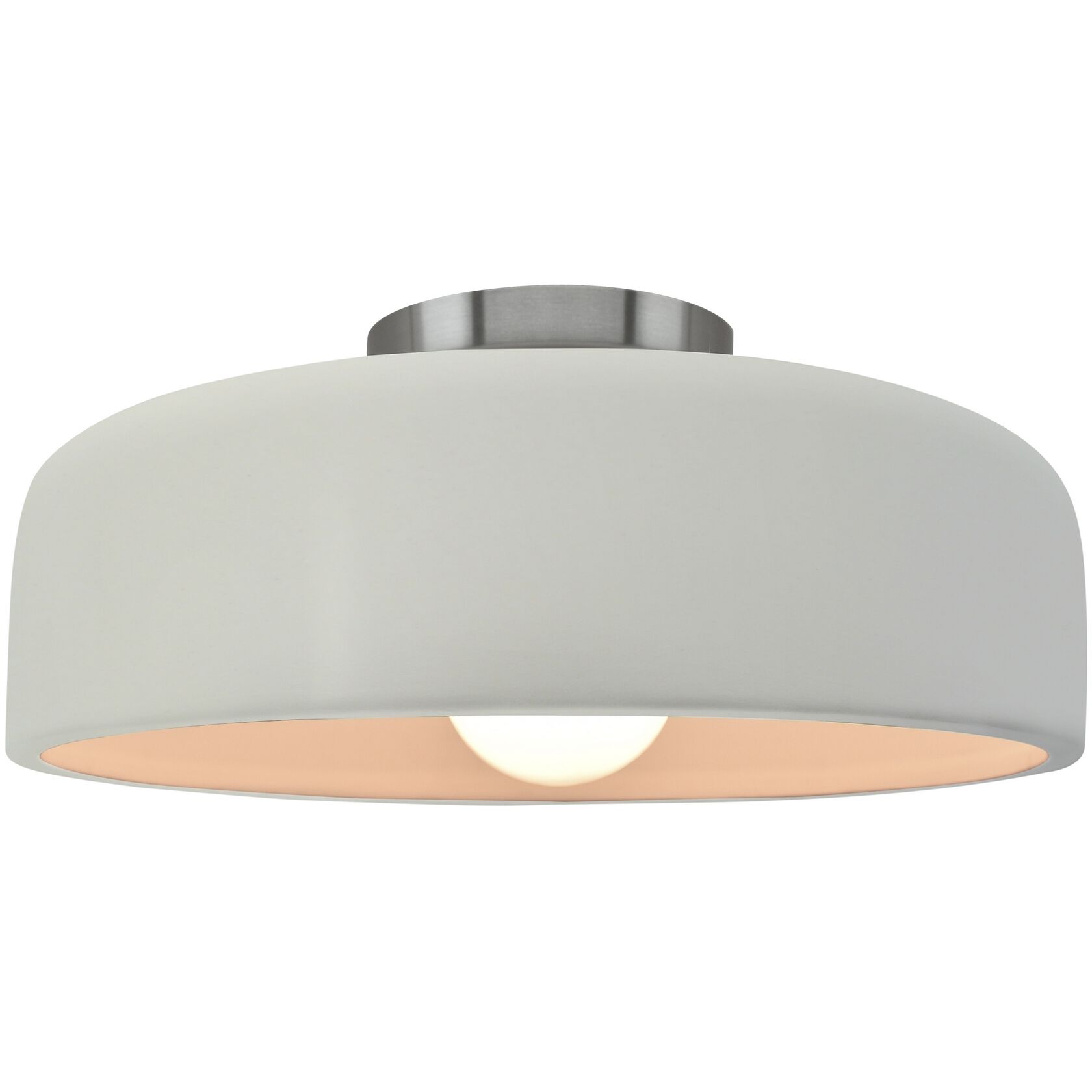 Radiance Collection - Spire LED 10 inch Matte White Semi-Flush Ceiling Light, Form+Finish+Function