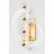 Maddie 4 Light 10 inch Gold Leaf/White Wall Sconce Wall Light