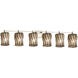 Wire Glass LED 49 inch Brushed Nickel Bath/Vanity Wall Light in Swirl with Clear Bubbles, Cylinder with Flat Rim