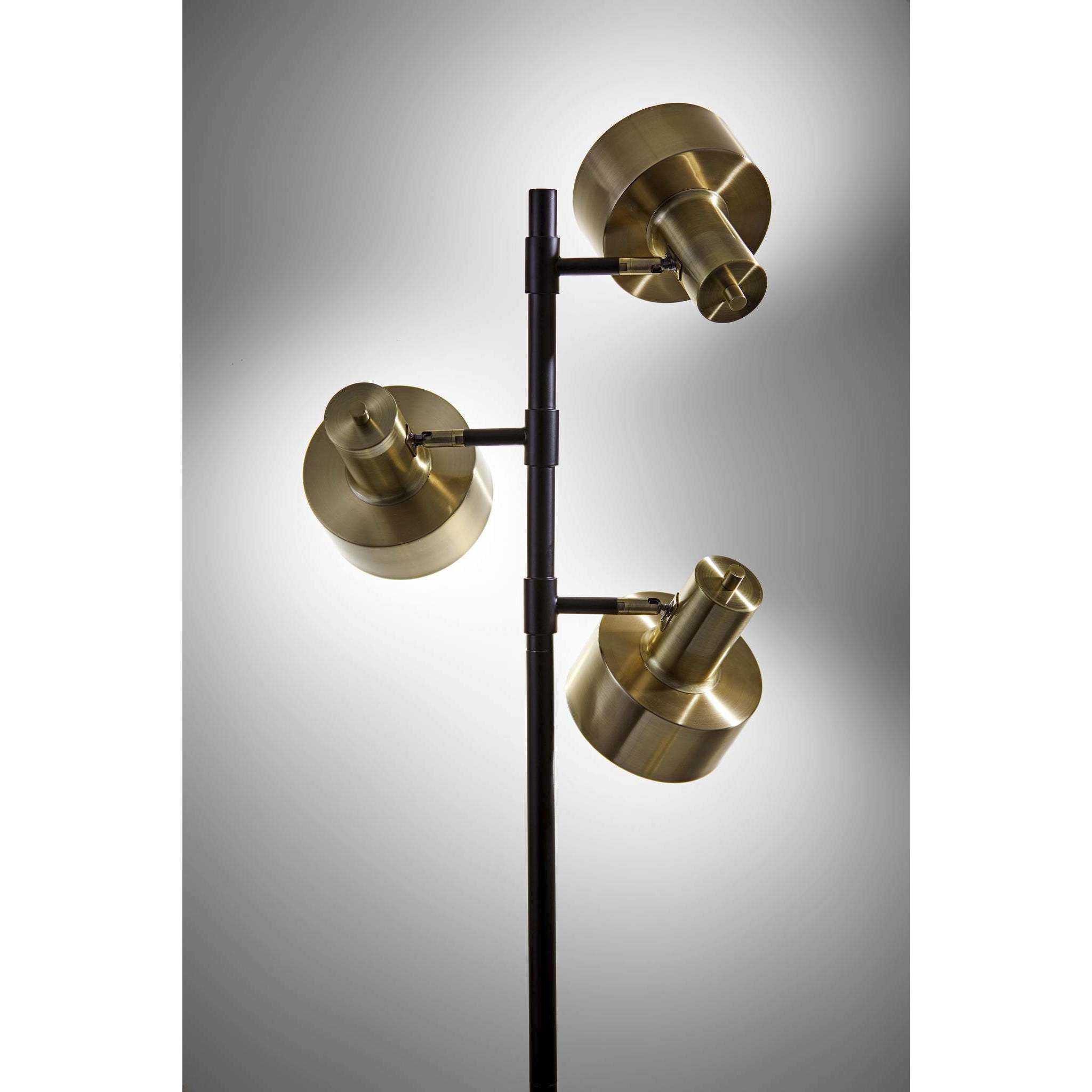 Clayton 66.5 inch 60 watt Matte Black and Antique Brass Floor Lamp Portable Light
