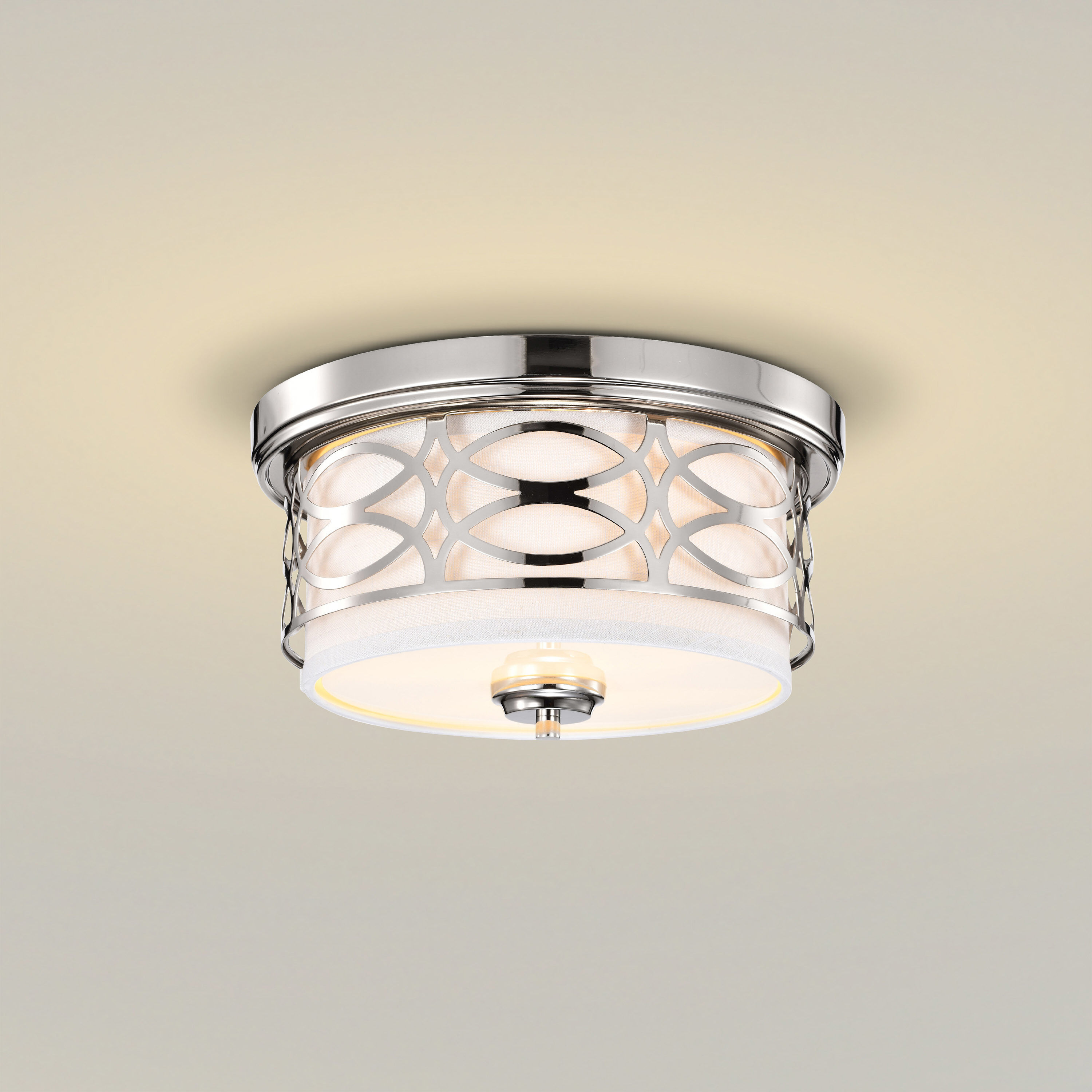 Harlow 2 Light 13.38 inch Polished Nickel Flush Mount Ceiling Light