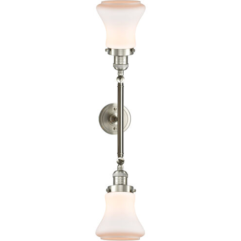 Franklin Restoration Bellmont LED 17 inch Brushed Satin Nickel Bath Vanity Light Wall Light in Matte White Glass, Franklin Restoration