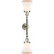 Franklin Restoration Bellmont LED 17 inch Brushed Satin Nickel Bath Vanity Light Wall Light in Matte White Glass, Franklin Restoration