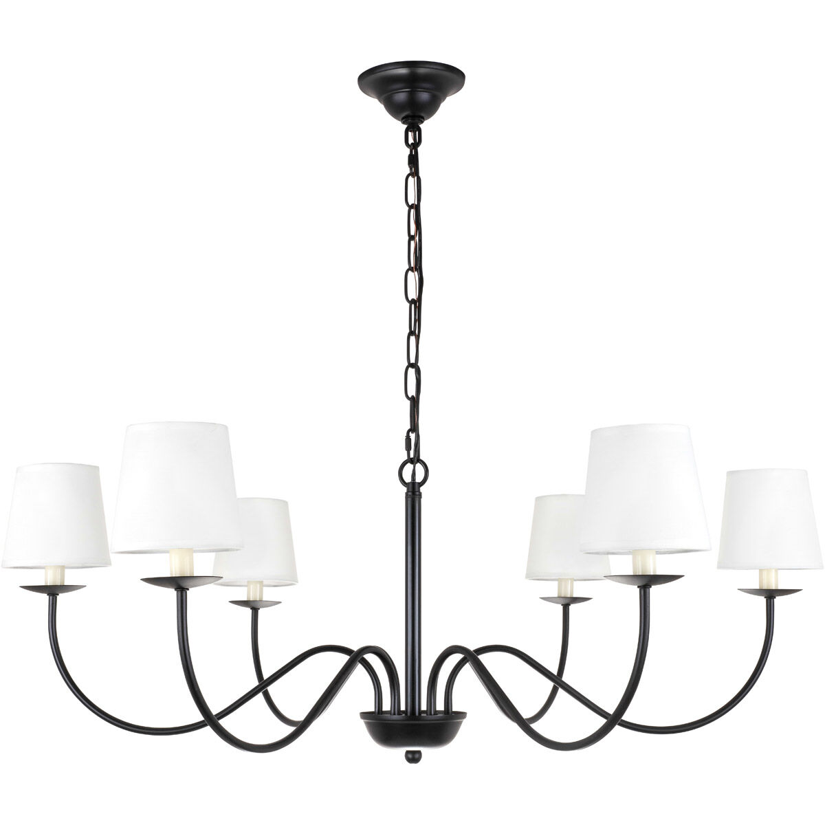 Eclipse 6 Light 37 inch Black Chandelier Ceiling Light