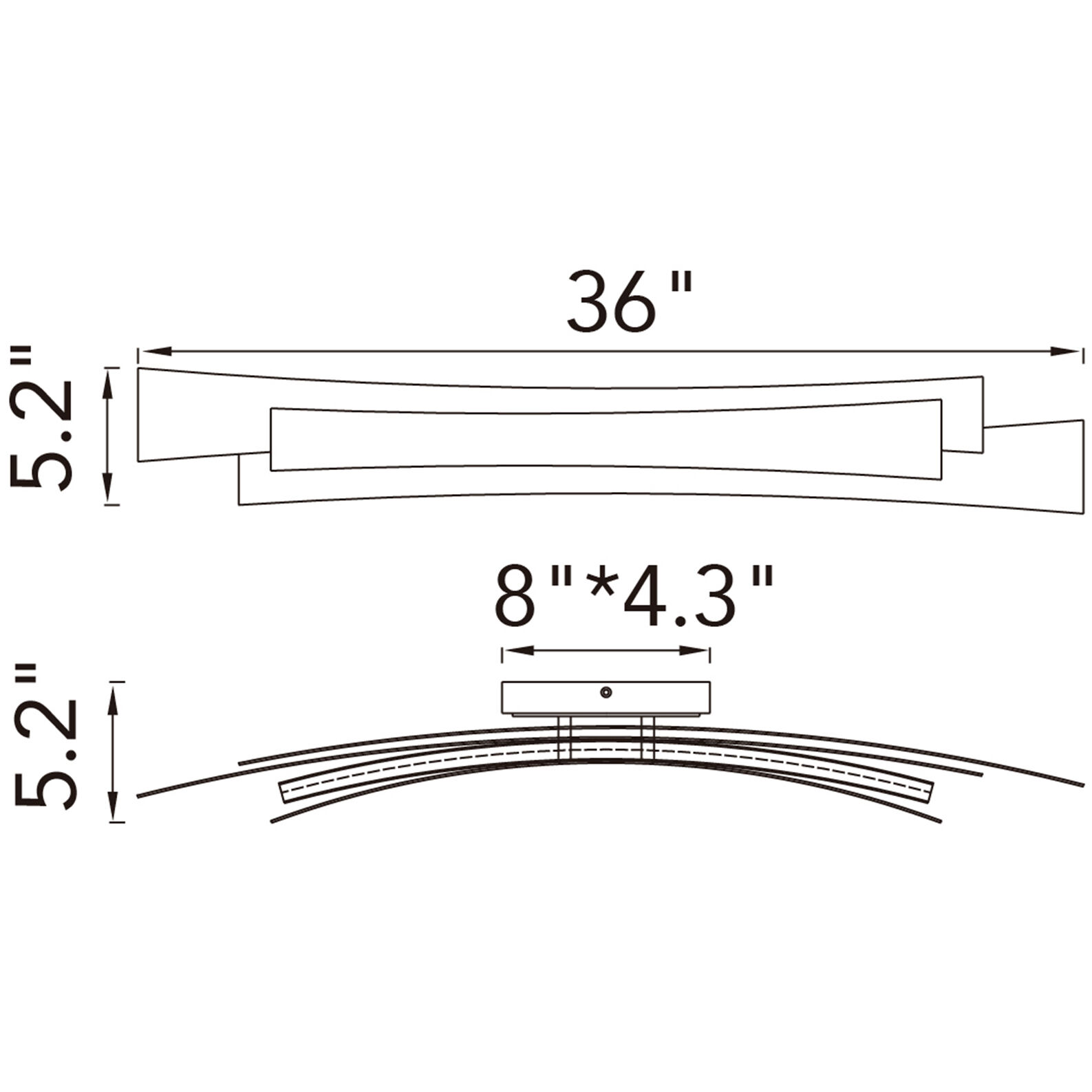 Candora LED 36 inch Brass Vanity Light Wall Light