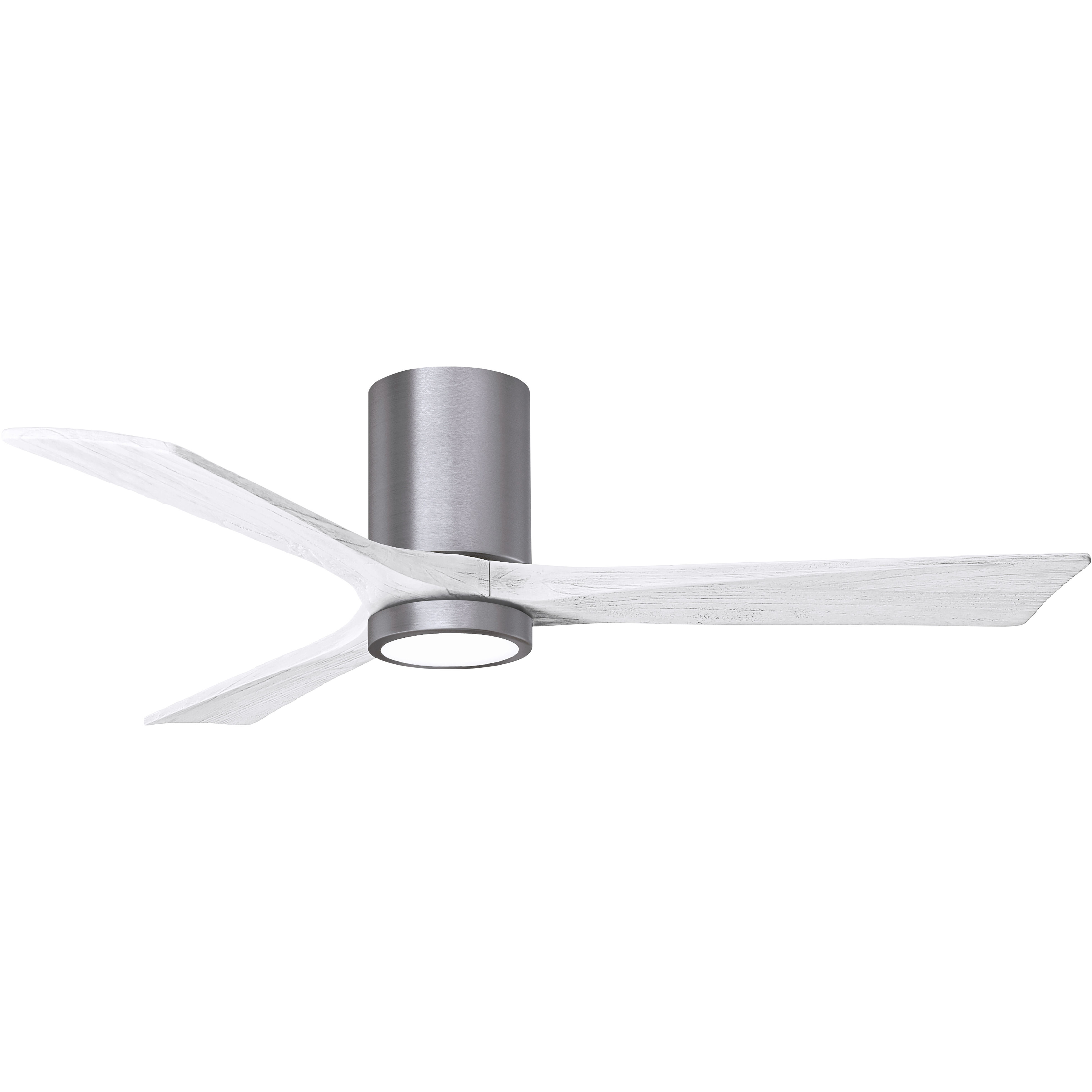 Atlas Irene-3HLK 52 inch Brushed Pewter with Matte White Blades Flush Mount Paddle Fan