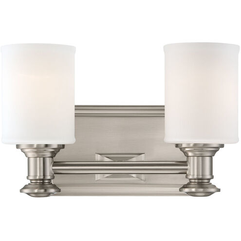 Harbour Point 2 Light 14 inch Brushed Nickel Bath Light Wall Light
