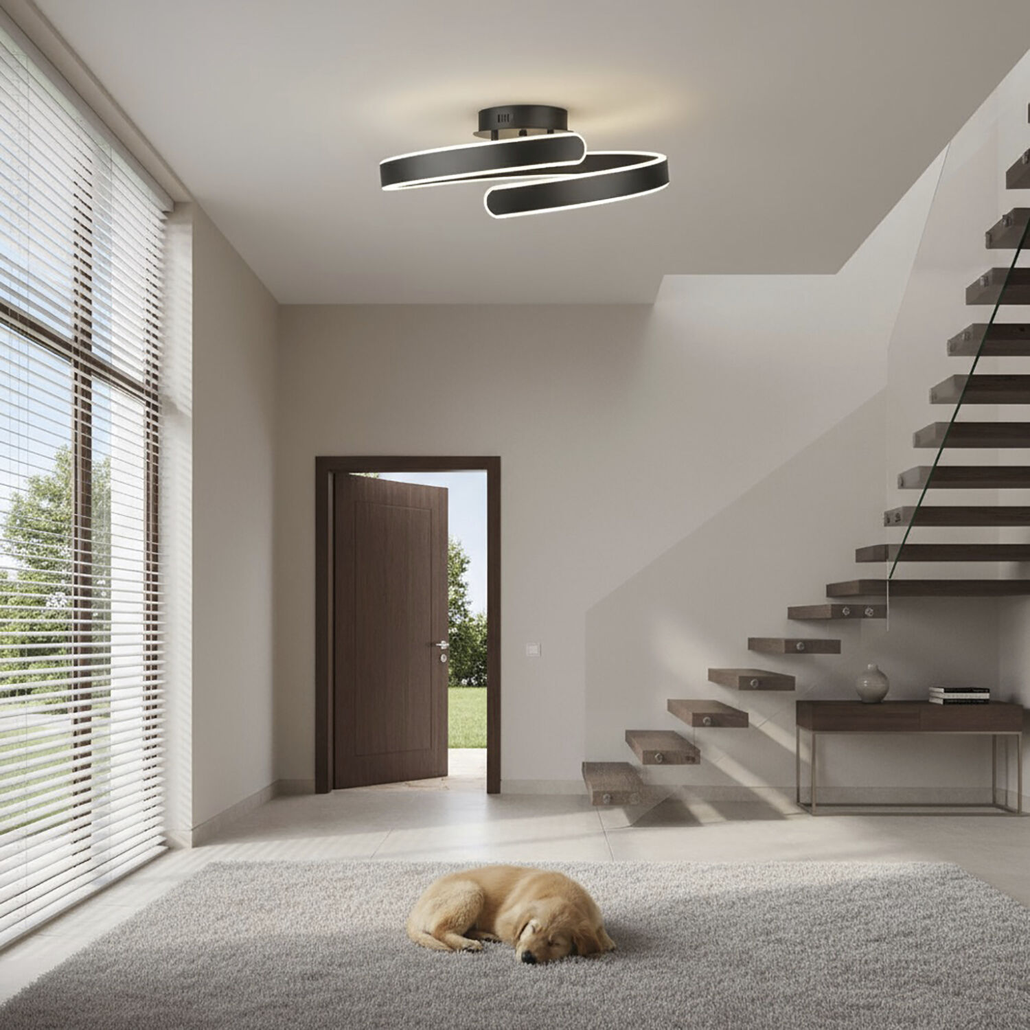 Sirius LED 19.75 inch Black Semi-Flush Mount Ceiling Light