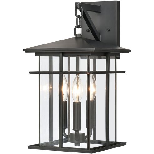 Oak Park 3 Light 17 inch Matte Black Outdoor Wall Sconce
