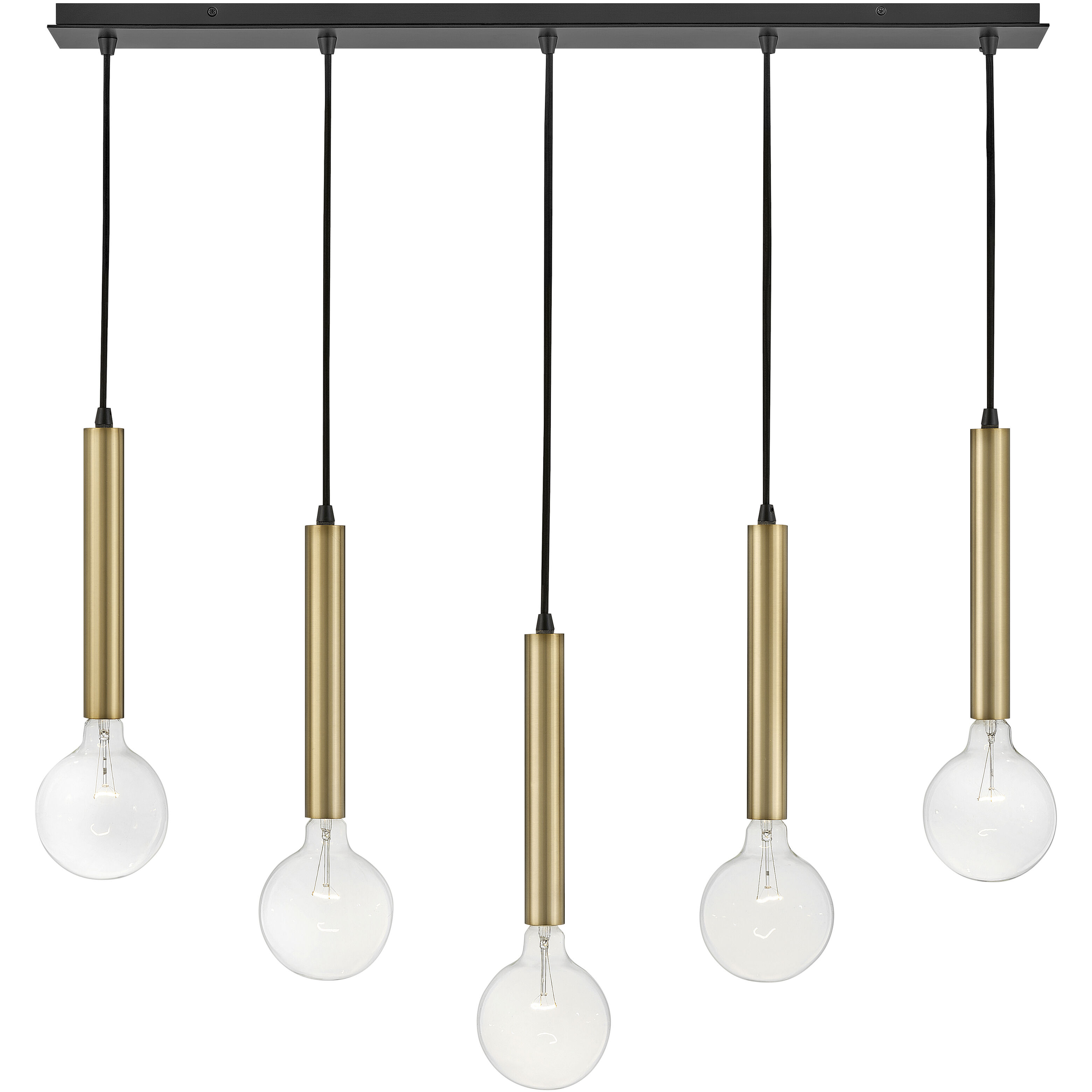 Bobbie LED 36 inch Lacquered Brass Chandelier Ceiling Light, Linear