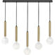 Bobbie LED 36 inch Lacquered Brass Chandelier Ceiling Light, Linear