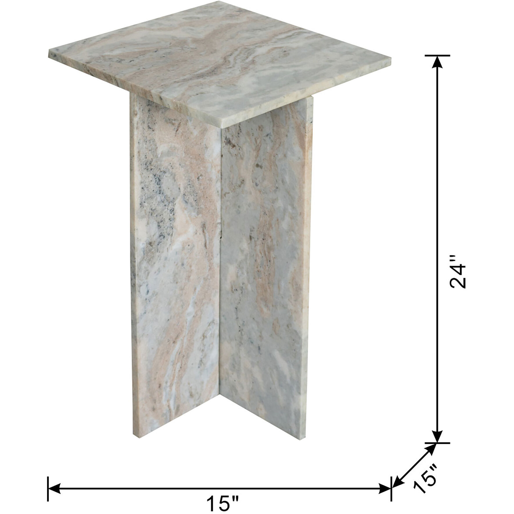 Anita 24 X 15 inch Gray Side Table