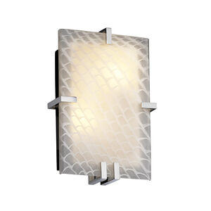 Fusion 2 Light 9 inch Polished Chrome ADA Wall Sconce Wall Light in Weave, Incandescent