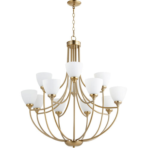 Enclave 12 Light 35 inch Aged Brass Chandelier Ceiling Light