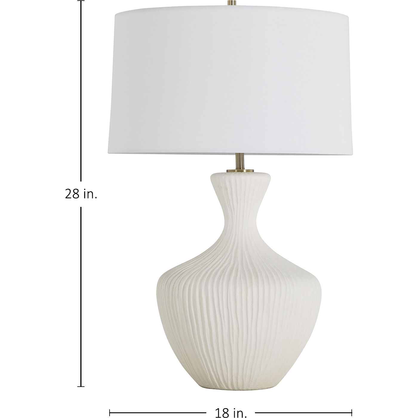Felix 28 inch White Ceramic and Rich Brass with White Linen Table Lamp Portable Light