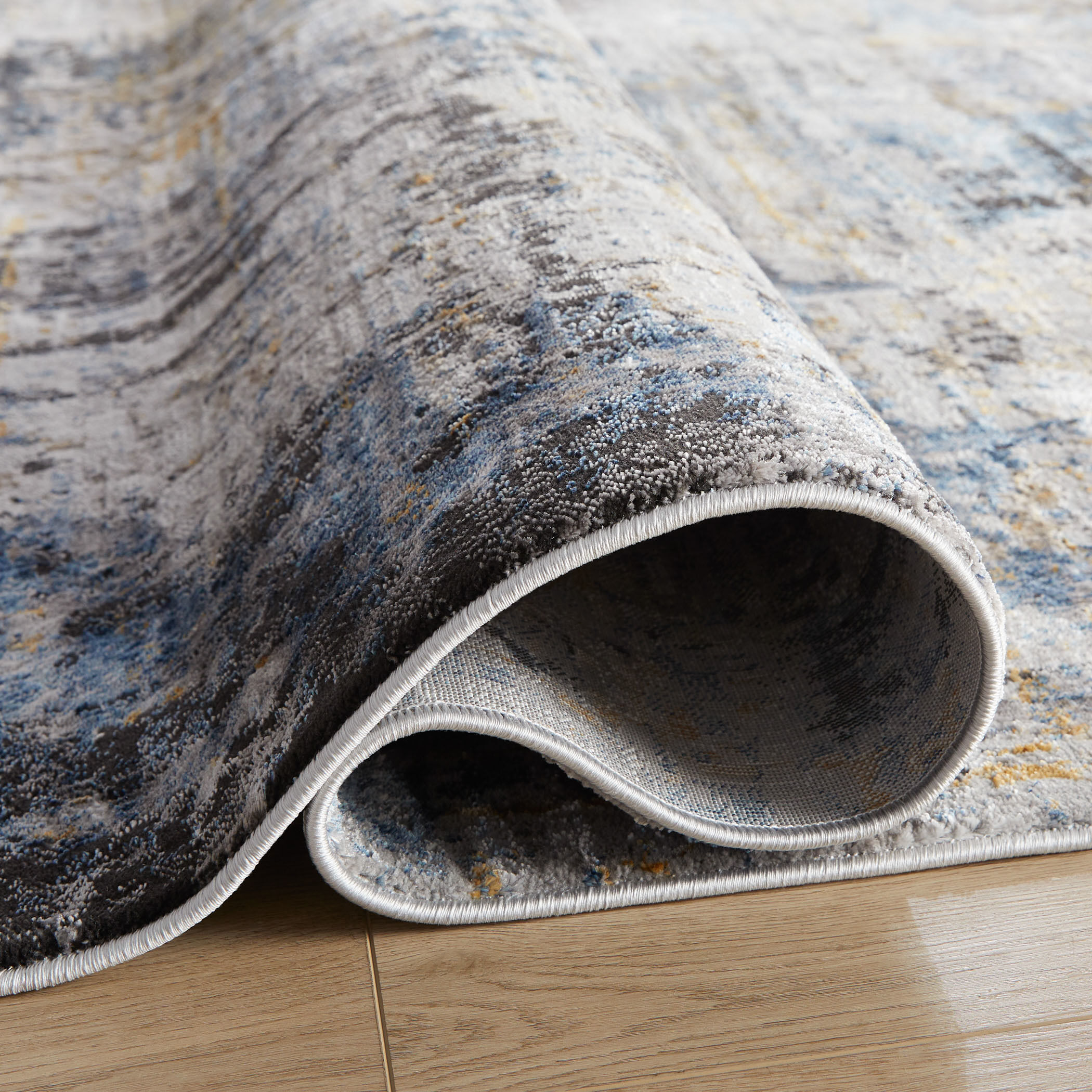 Darica 94 X 32 inch Blue Rug in 2 x 8