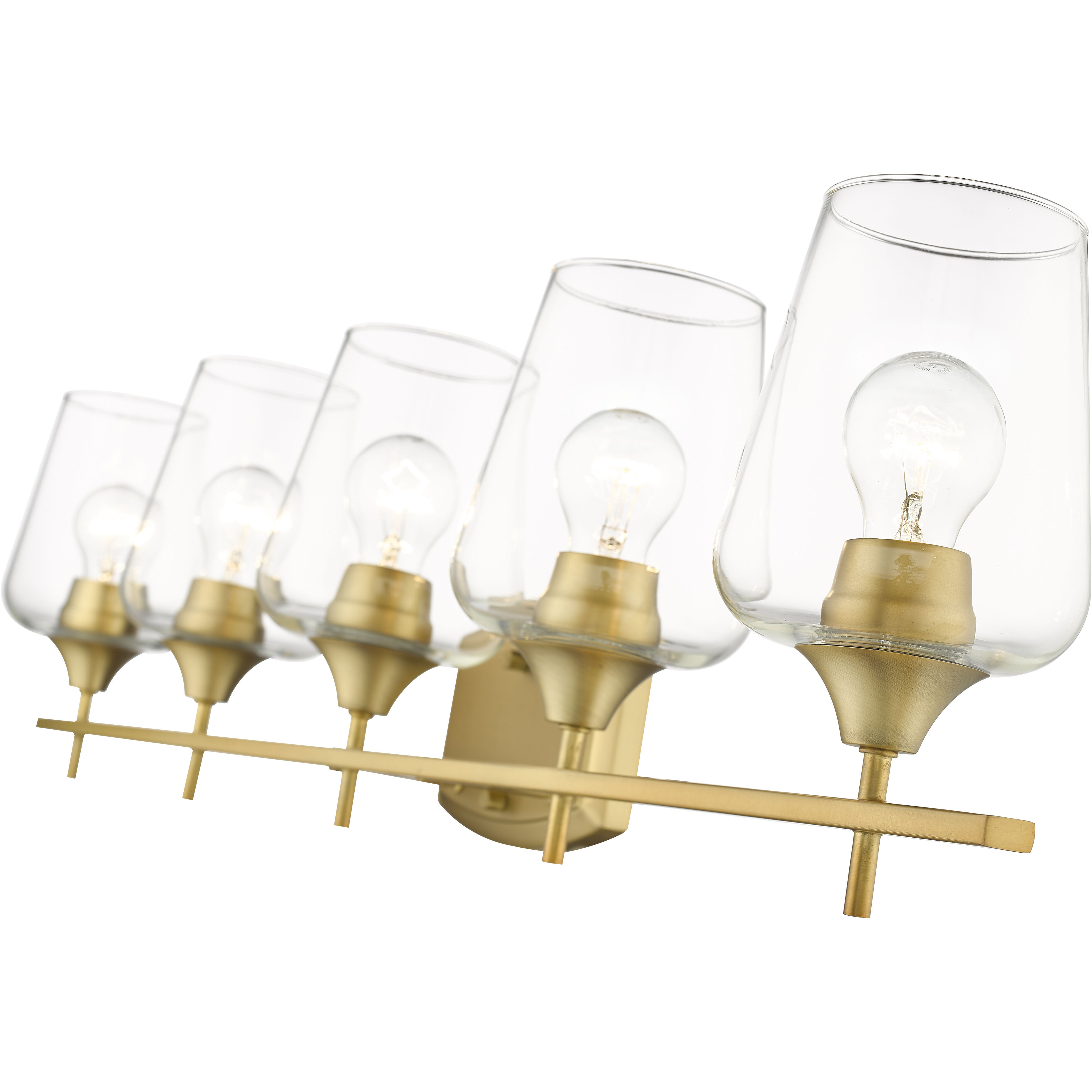 Joliet 5 Light 38 inch Olde Brass Vanity Wall Light