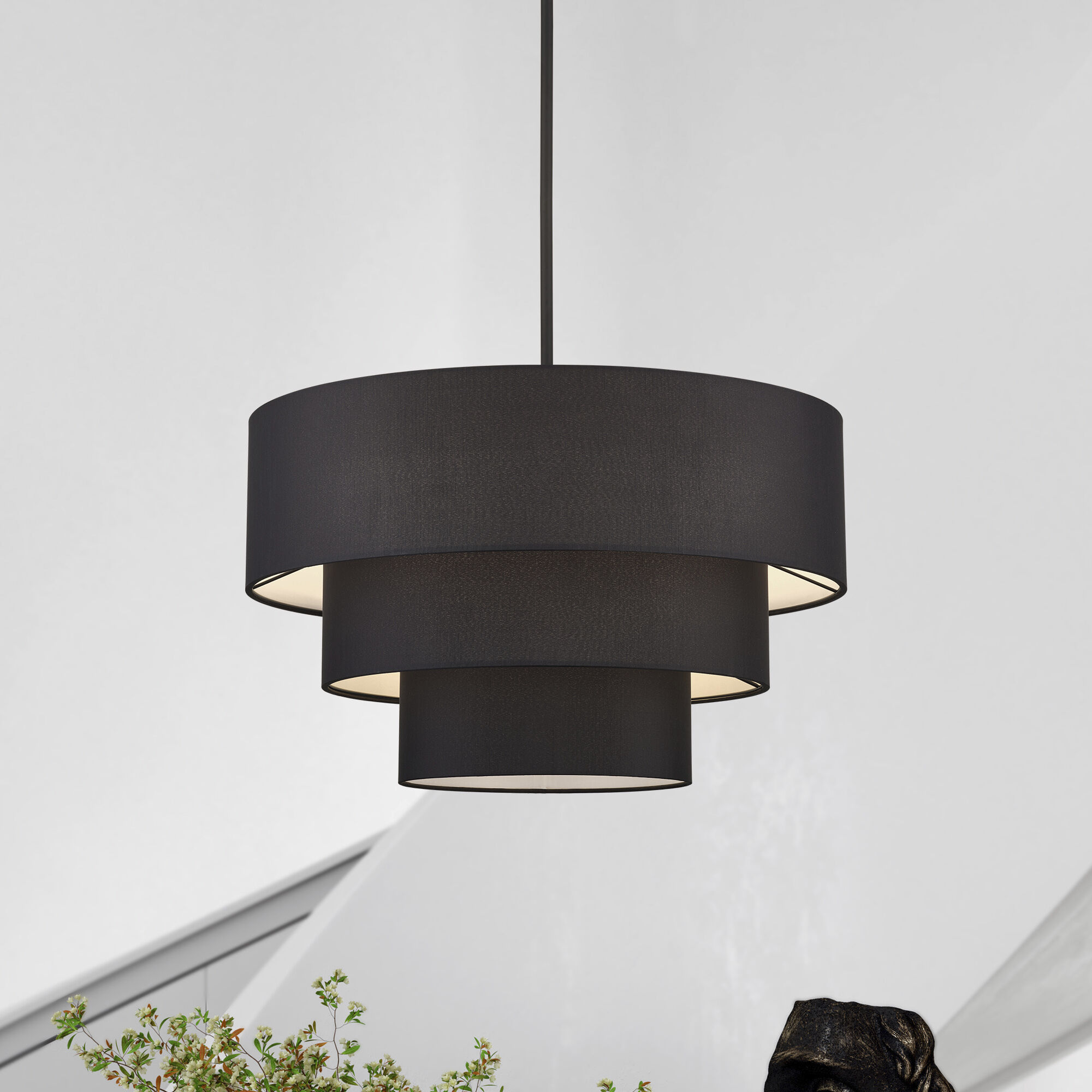 Bainbridge 5 Light 28 inch Black Pendant Chandelier Ceiling Light, Medium