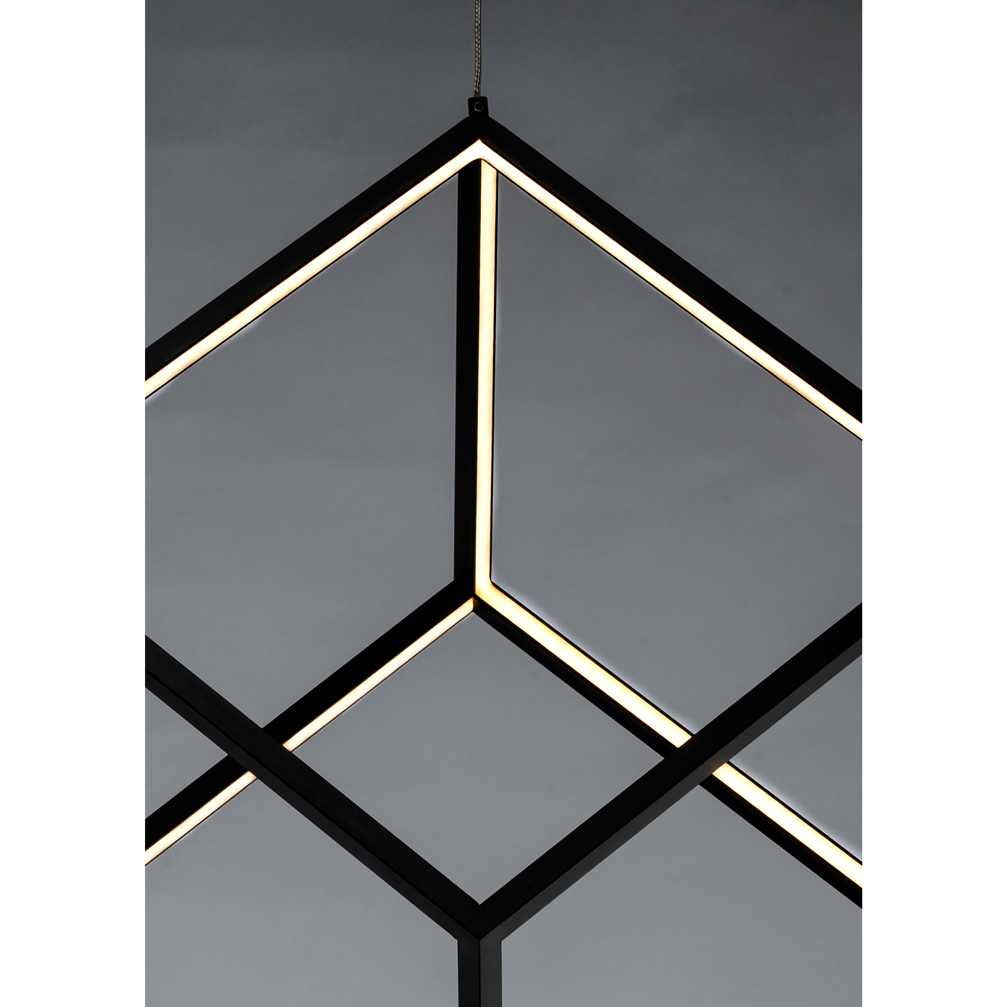 4 Square LED 20.5 inch Black Single Pendant Ceiling Light